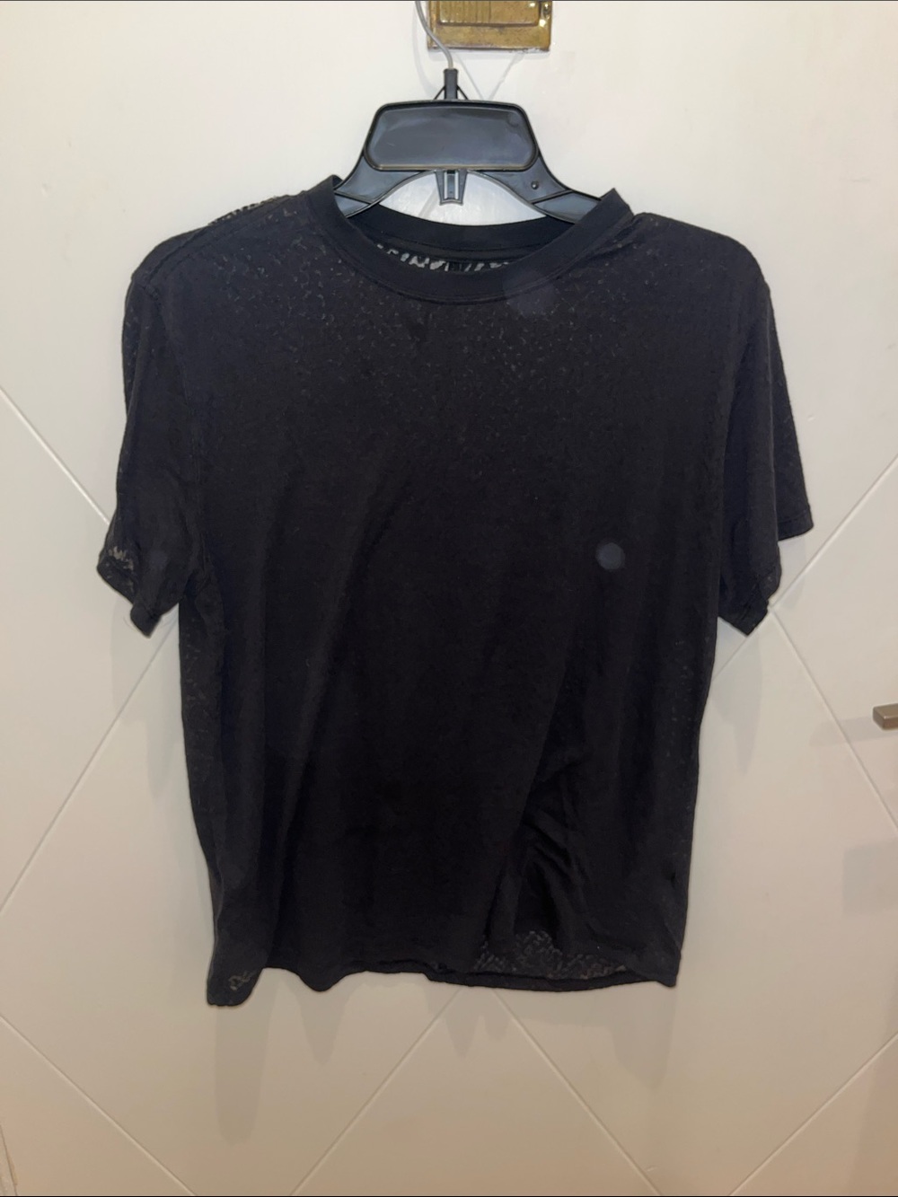 Black Lululemon sheer T-shirt